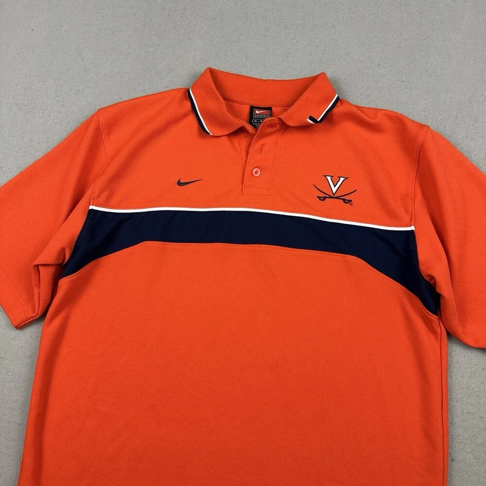 VIntage Virginia Cavaliers Shirt Men Medium Orange Nike Team Swoosh NCAA M 90s